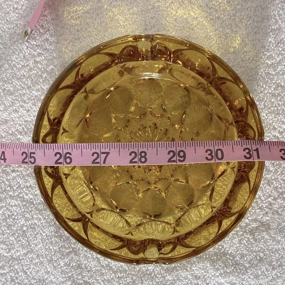 Vintage Anchor Hocking Fairfield Round Amber Glass Ashtray Trinket  Dish - Picture 13 of 13